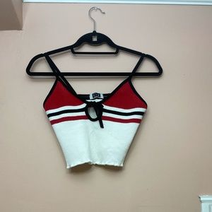 White and red crop top